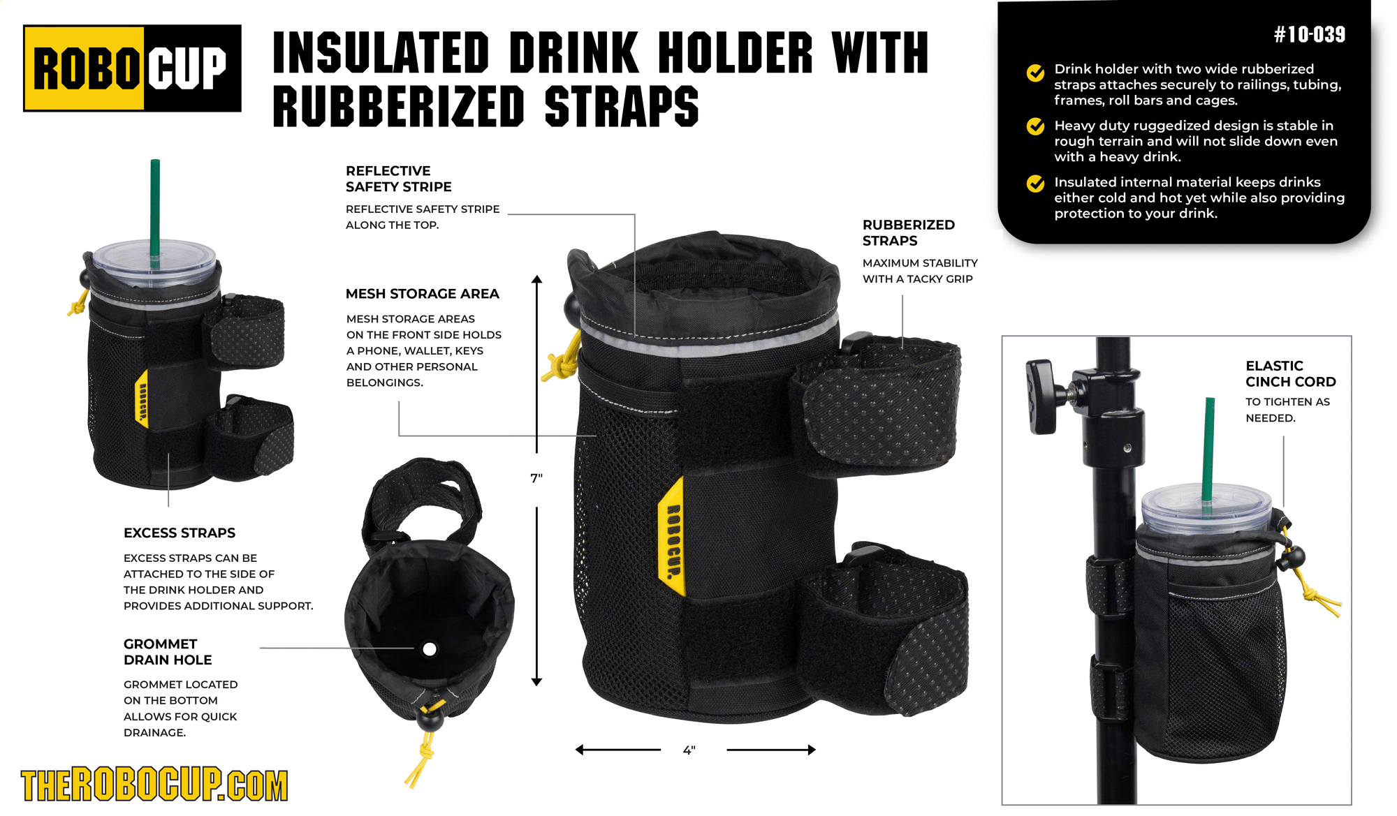 Rubberized Straps Drink Holder