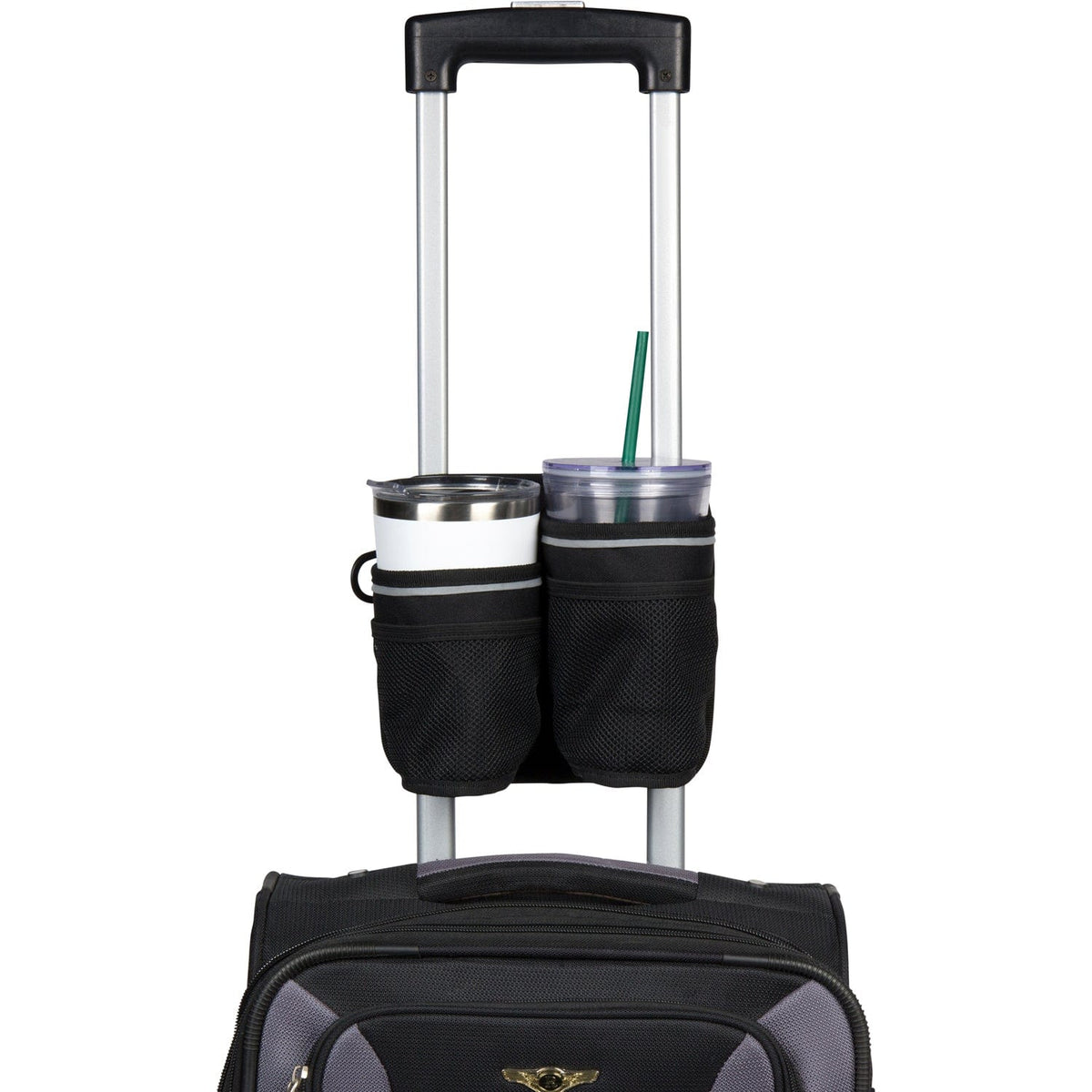 Travel-friendly folding dual drink holder