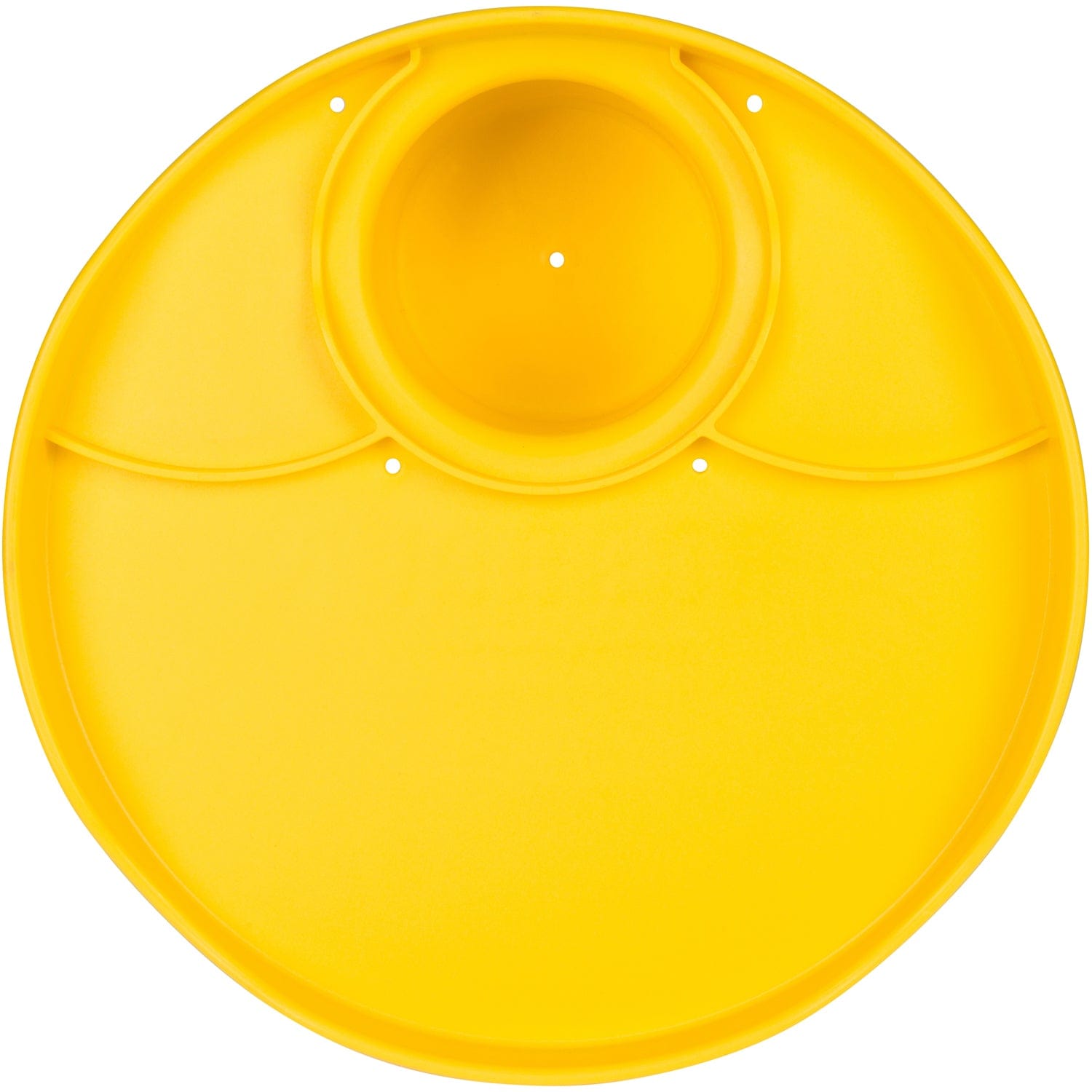 Yellow RoboCup Plate with five small drain holes