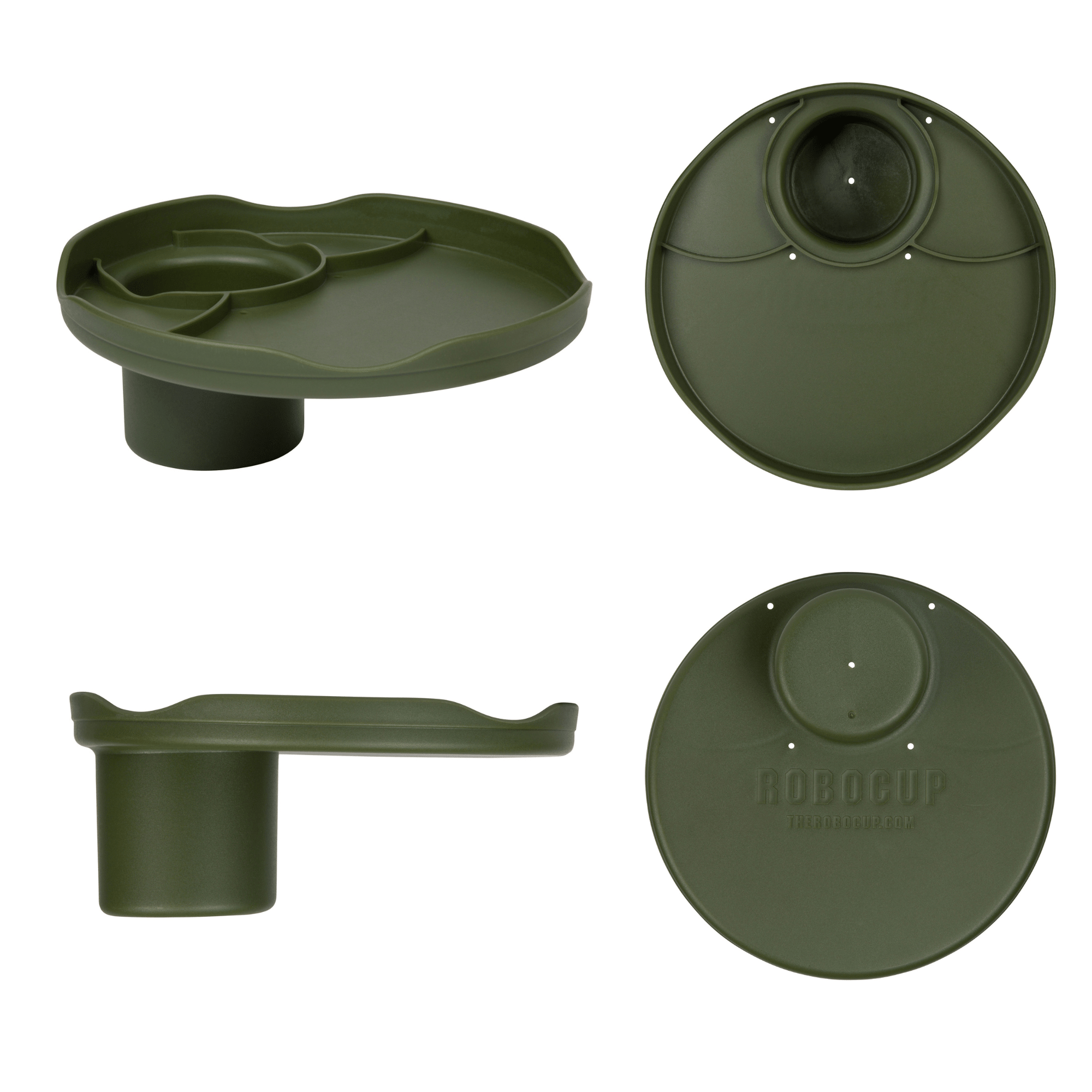 Olive RoboCup Plate for small glass bottles