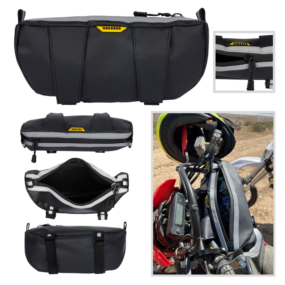 Handlebar Storage Bag for Motorcycles, Bicycles, ATV &amp; UTV