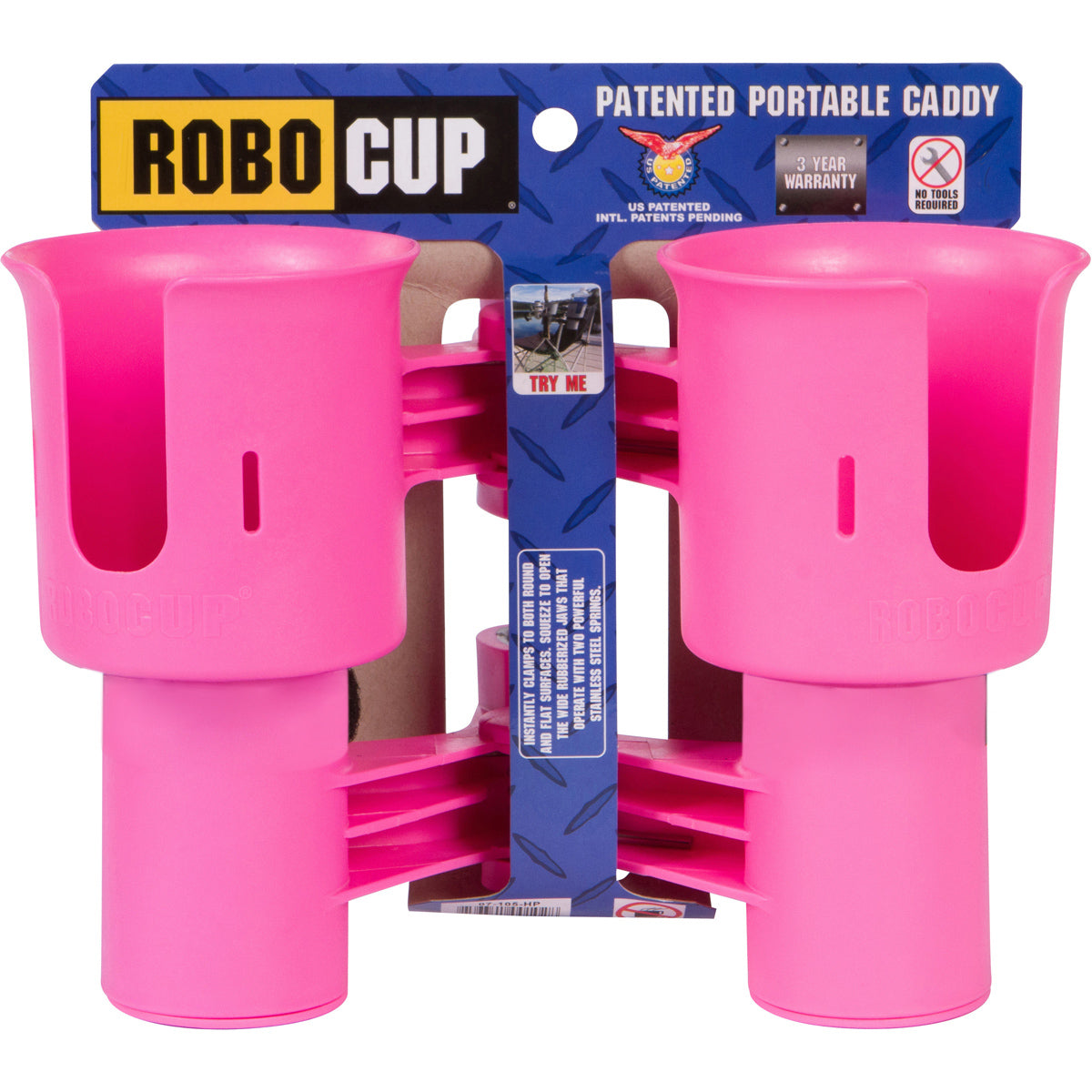 RoboCup GRAY, Patented Portable Caddy Tote, Cup Holder, Organizer,  Clampable Clip On Holder for Two Drinks, Cups, Bottles, Liquids, Rods, Drum  Sticks, Tools and more